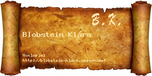 Blobstein Klára névjegykártya